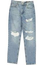 WOVEN HW MOM DENIM